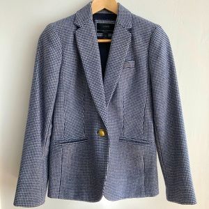 J Crew Campbell Blue Houndstooth Blazer 0
